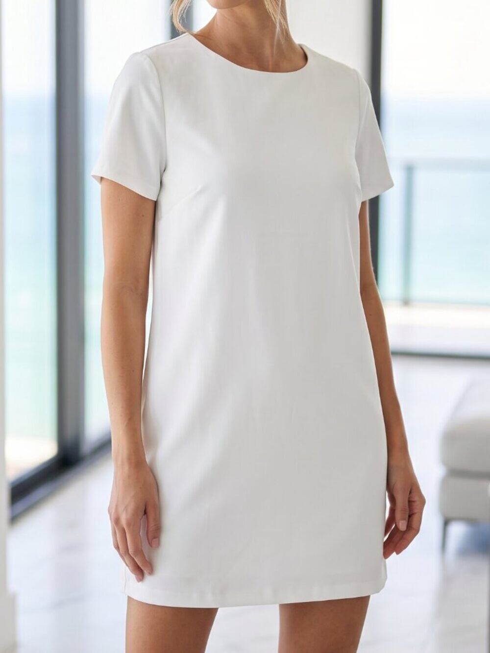 NWT LULU'S shift & shout mini shift dress back zipper ivory S